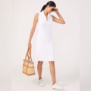 Bedford white sleeveless dress in coco plum jaquard